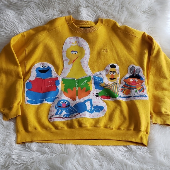 Vintage Reworked 80s Sesame Street Sweatshirt - Picture 1 of 5